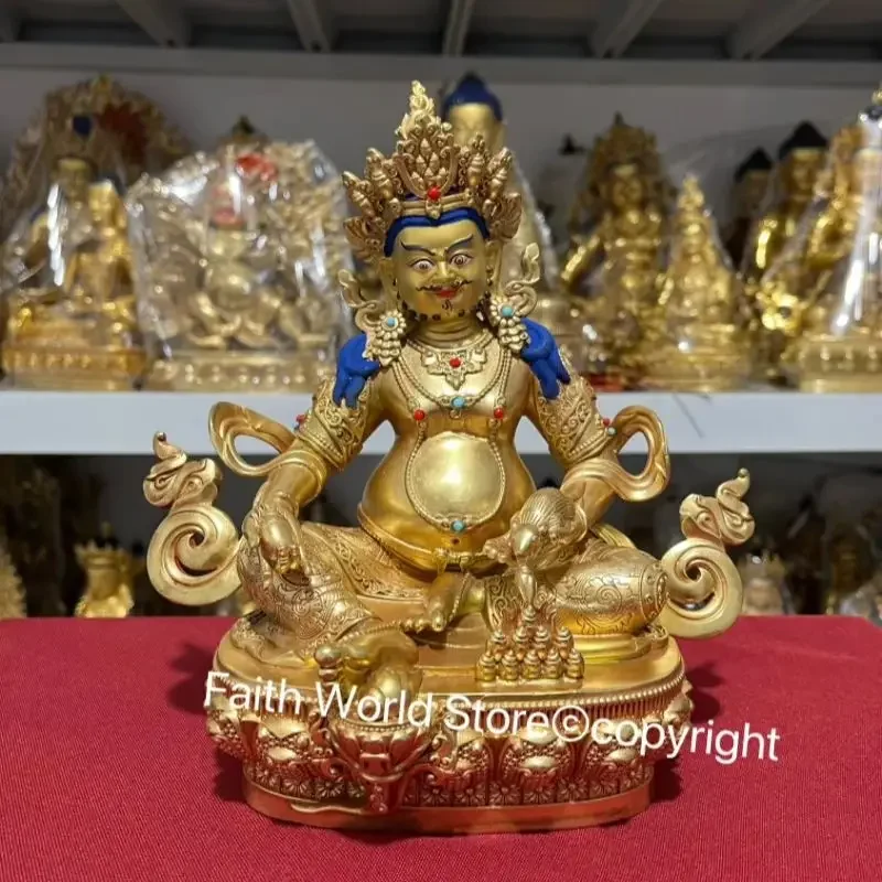 Exquisite Yellow Jambhala fortune god Buddha Tibet Thailand Buddha statue HOME family bring money good luck Real manufacturer