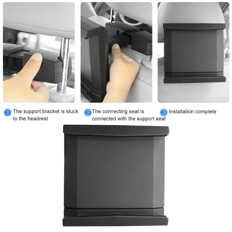 Adjustable Car Tablet Support, Secure for Pad Clamp for Vehicle Headrest with Horizontal and Vertical Viewing