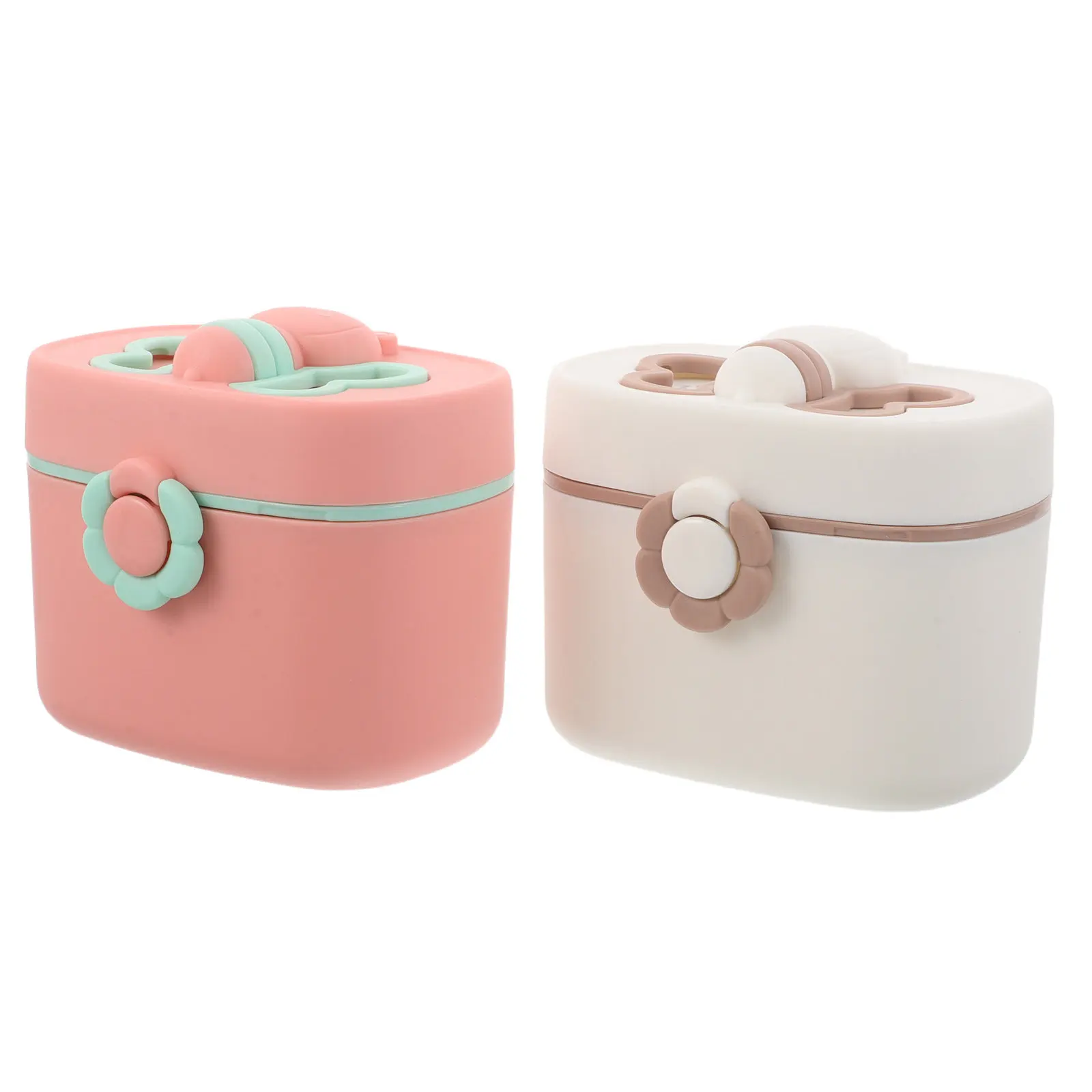 2 pcs Portable Milk Powder Box Formula Storage Container Travel Halloween Christmas New Year Baby Formula Dispenser Almond