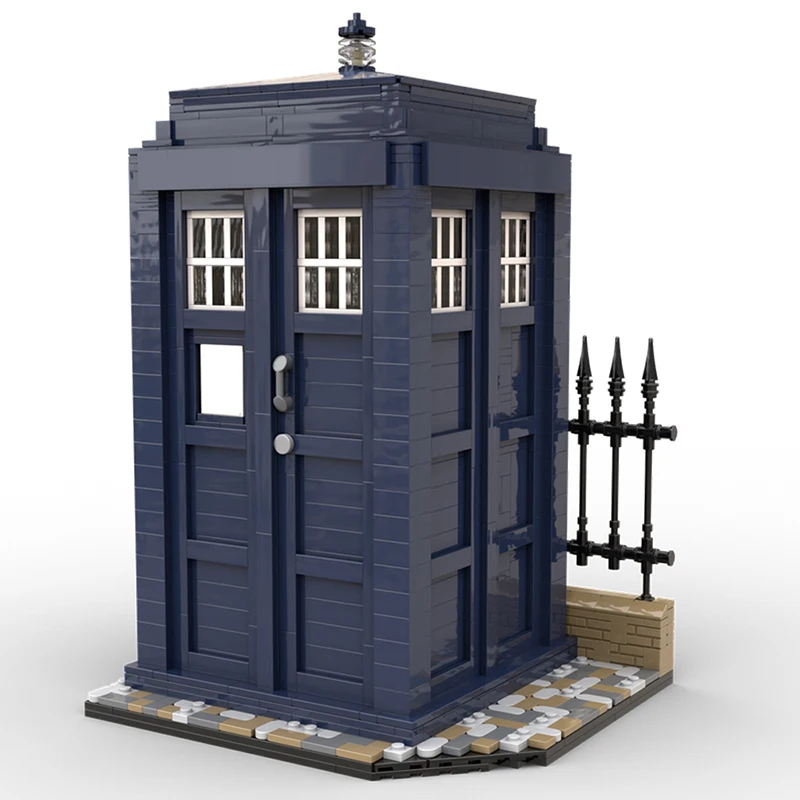 MOC City Doctored Whoed Tardised House Telephone Box Model Building Block Time and Space Portaled Bricks Assemble Toy Xmas Gifts