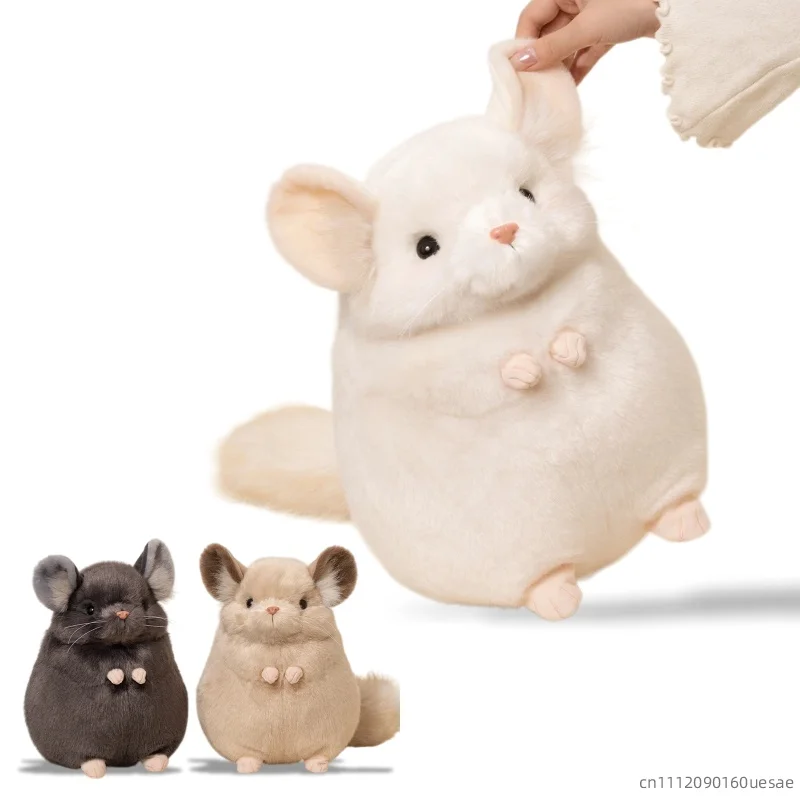 32cm Soft Stuffed Aniaml Doll Kawaii Chinchilla Plush Doll Light Coffee Dark Gray White Plush Toy Throw Pillow Decompress Doll
