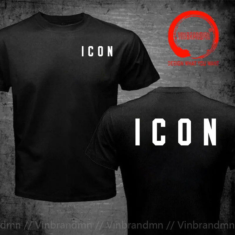 

Funny Icon Logo T Shirt Men ICON Brand Casual Mens T-Shirt Pure Cotton Breathable Couples T Shirts Plus Size Big Tall S-6XL Tees