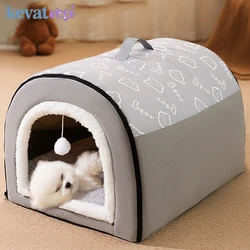 Cama removível para cães e gatos, ninho aconchegante para cães pequenos e médios, cama quente para dormir, confortável pet house, artigos para animais, inverno