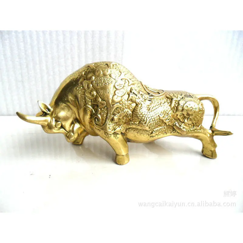 Copper Ox Ornament, Ox of Wealth, Ox of Fortune, Copper Ox Zodiac Gift, Small Copper Ox Craft