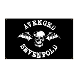 90x150cm Aveged Black Wing Skull Band Flag Polyester Printed Heavy Rock Banner Home or Outdoor For Decoration