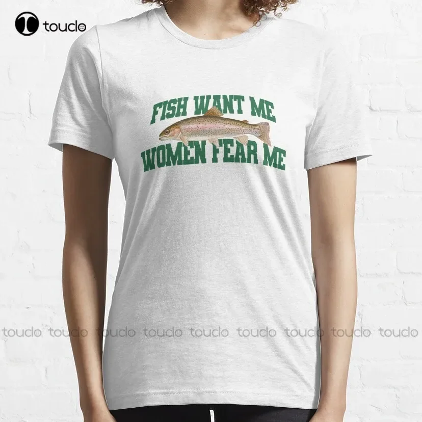 Fish Want Me Women Fear Me Meme Classic T-Shirt Fashion Creative Leisure Funny T Shirts Fashion Tshirt Summer  S-6Xl