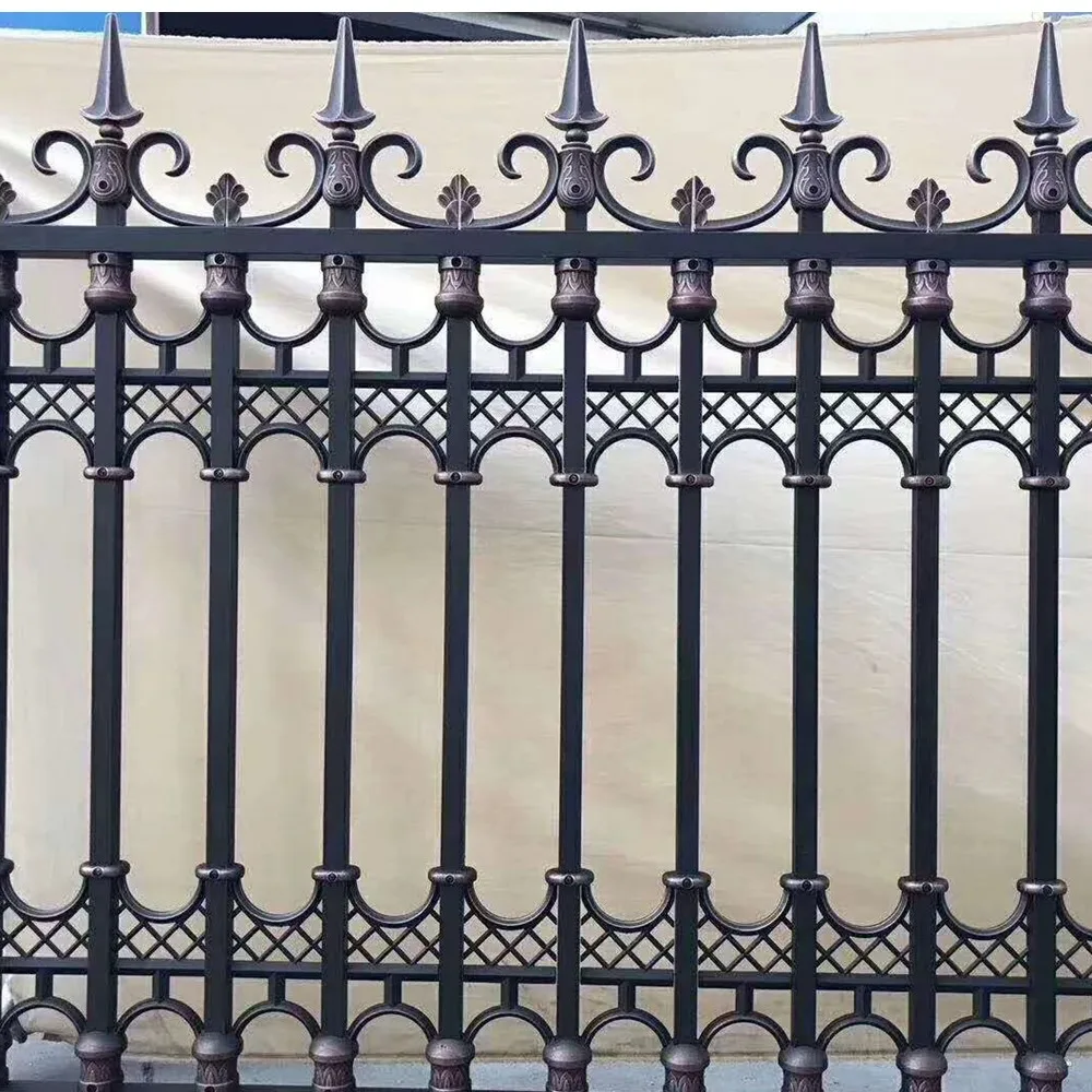 Home Use Aluminum Wrought Iron Fence Metal Fences Panel Ornamental Garden Fences Iron Fencing Iron Gates