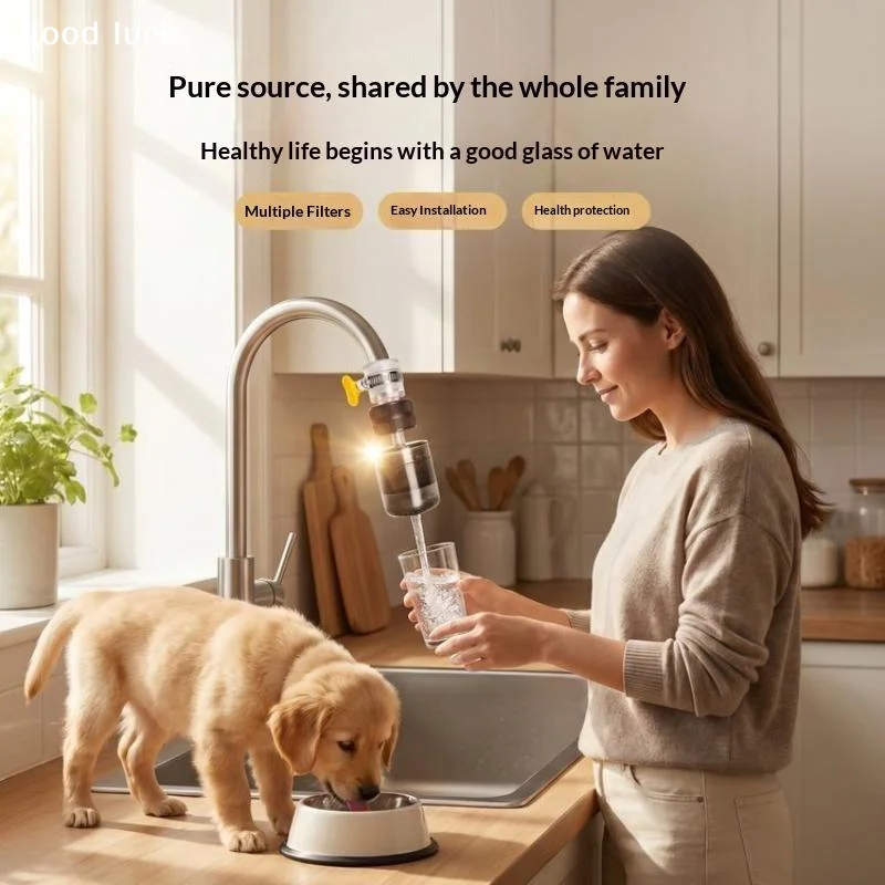 AnswerTitanium Faucet Water Filter Efficient Impurity Removal Durable ABS Body For Home Kitchen Drinking Water Use