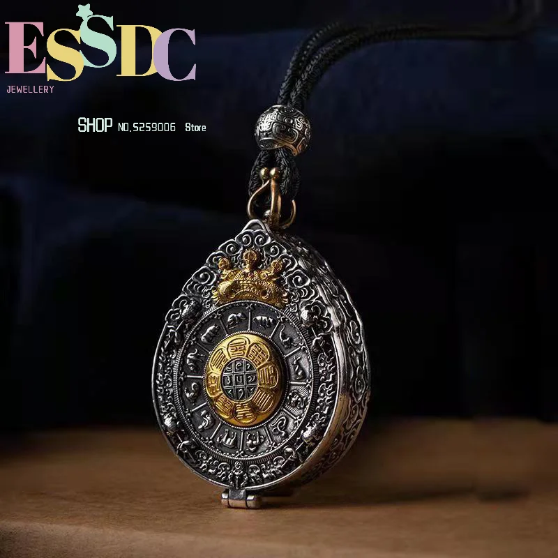 New Jiugong Bagua brand Gawu box built-in pendant men's necklace silver-plated pendant for men and women transshipment