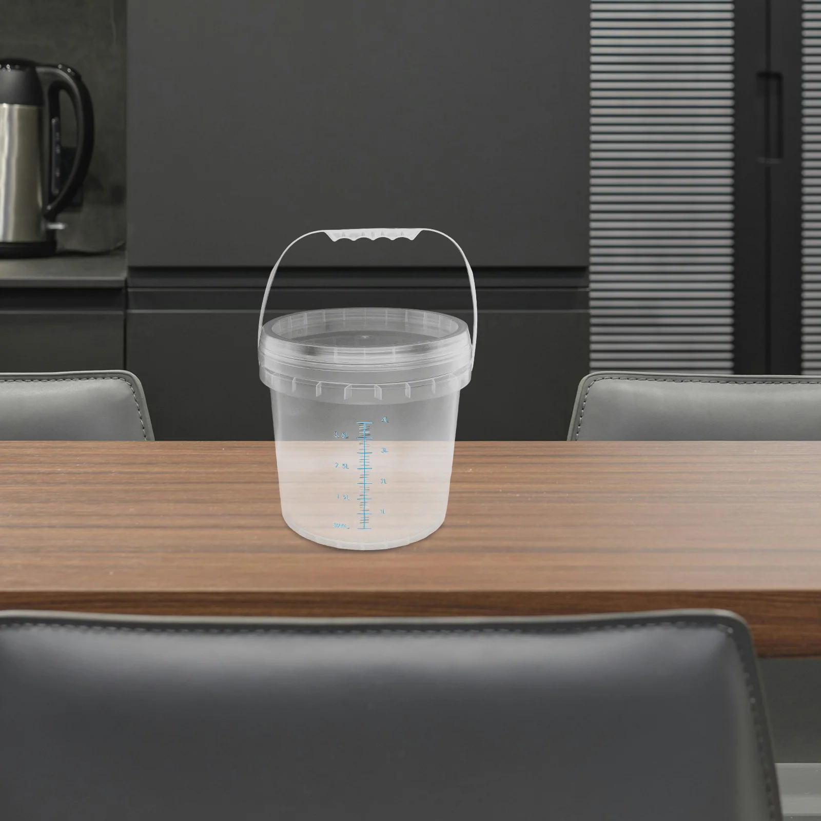 

5L Reinforced Plastic Measuring Bucket Transparent Foodgrade Scale Lid Handle Sealed Soaking Storage Container