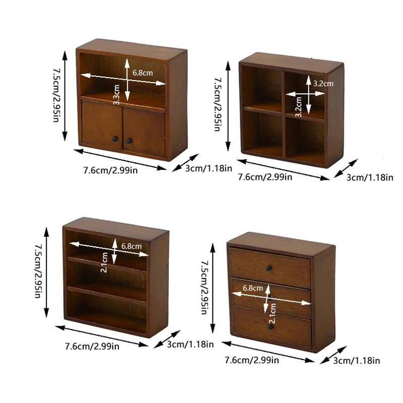 1:12 دمية مصغرة مزيج خزانة عرض خزانة الأثاث نموذج المنزل ديكور لعبة بيت الدمية الملحقات #6