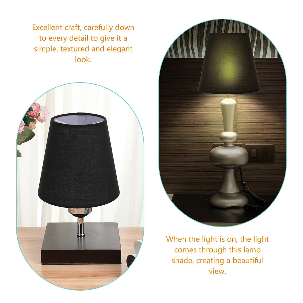 2Pcs Drum Style Fabric Lamp Shade Soft Light Diffuser Dust Insect Protection for Living Room Bedroom Kitchen Office Decor