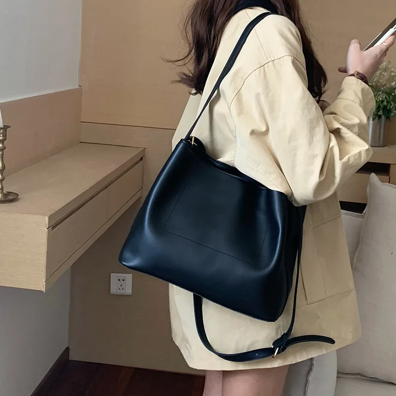 Trsyphxm 2024 novo versátil grande capacidade saco para as mulheres 2025 nova moda balde saco retro ombro crossbody bolsa tote