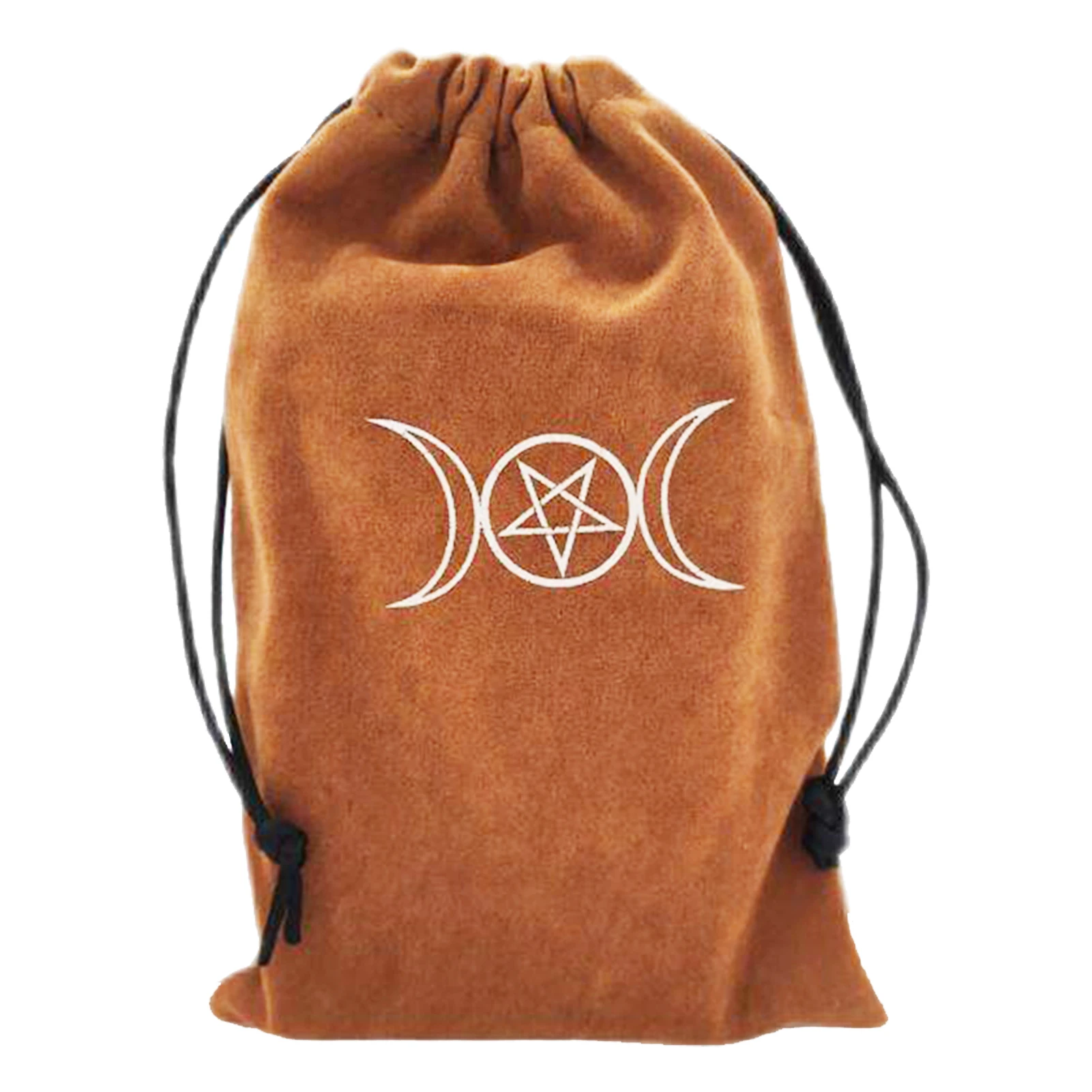 Moon Star Printed Tarot Bag Storage Pouch with Drawstrings for Tarot Enthusiasts Velvet Pouch for Tarot Card Runes Storage