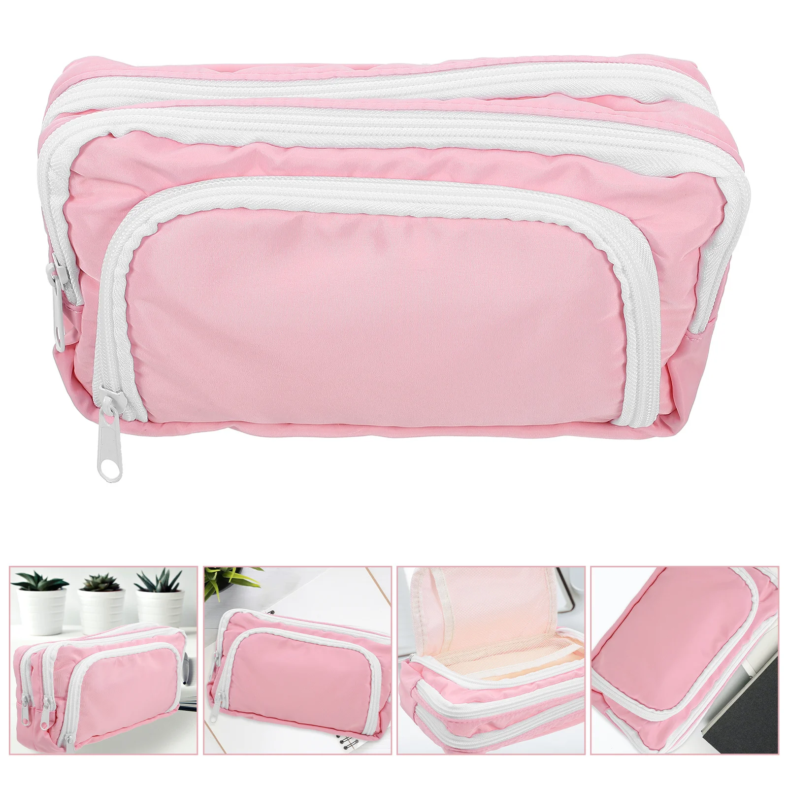 

Box Storage Bag Large Capacity Aluminum Alloy Cloth Material Durable Stationery Organizer For School Office Home Pencil Cases