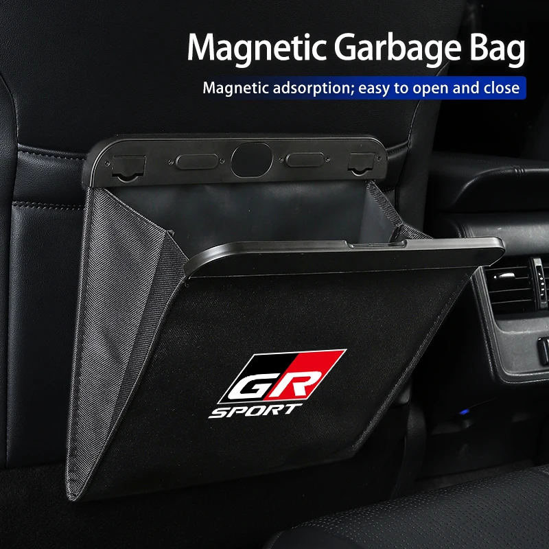 

Car Seatback Trash Can Garbage Pouch Magnetic Waste Bag Accessories For Toyota Crown GR Corolla YARIS L Auris C-HR Hilux Vios R