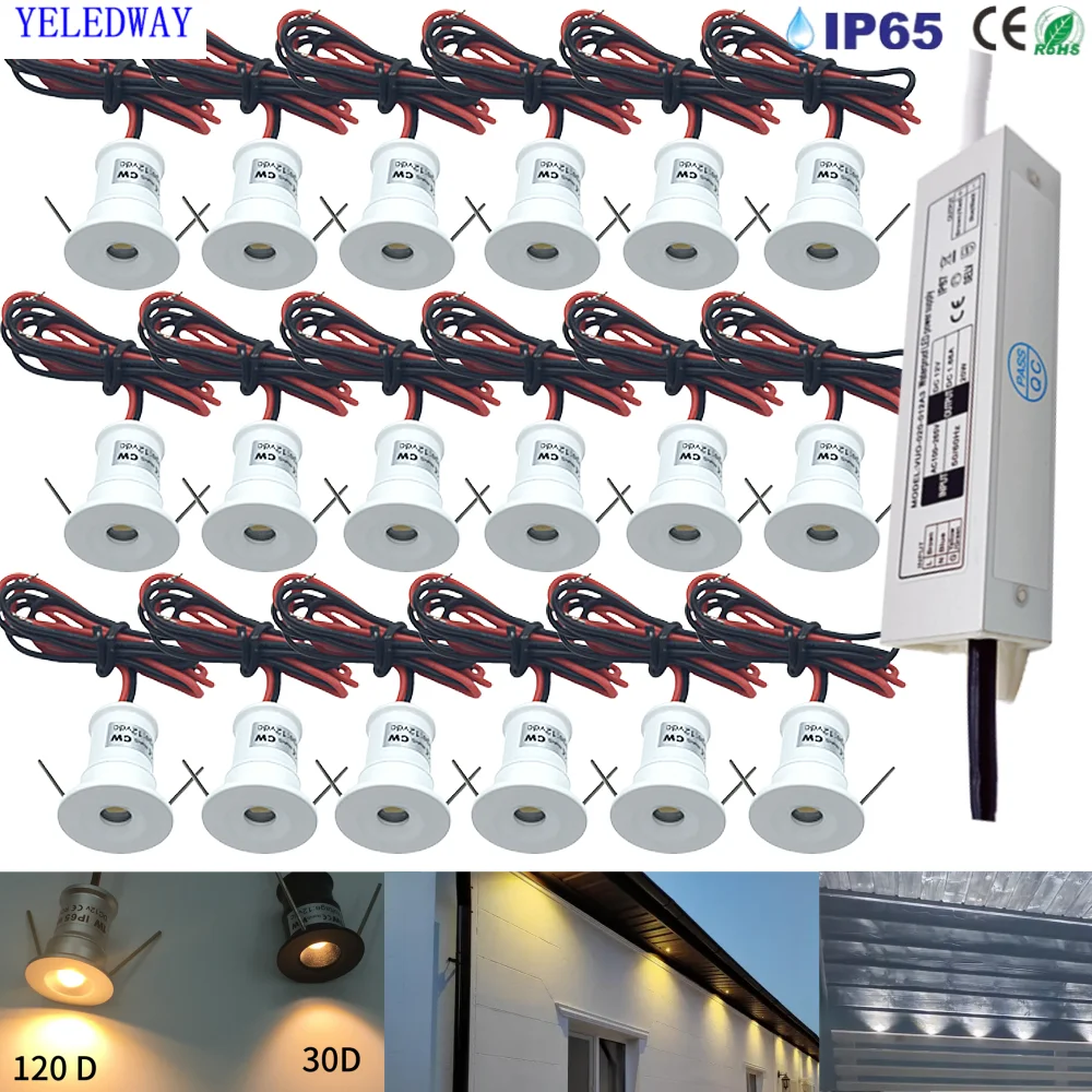 Mini Spot LED Recessed Ceiling Lamps and Driver 1W 12V Spotlight Interior Lighting Small Downlight Trailer Camper Boat Lights