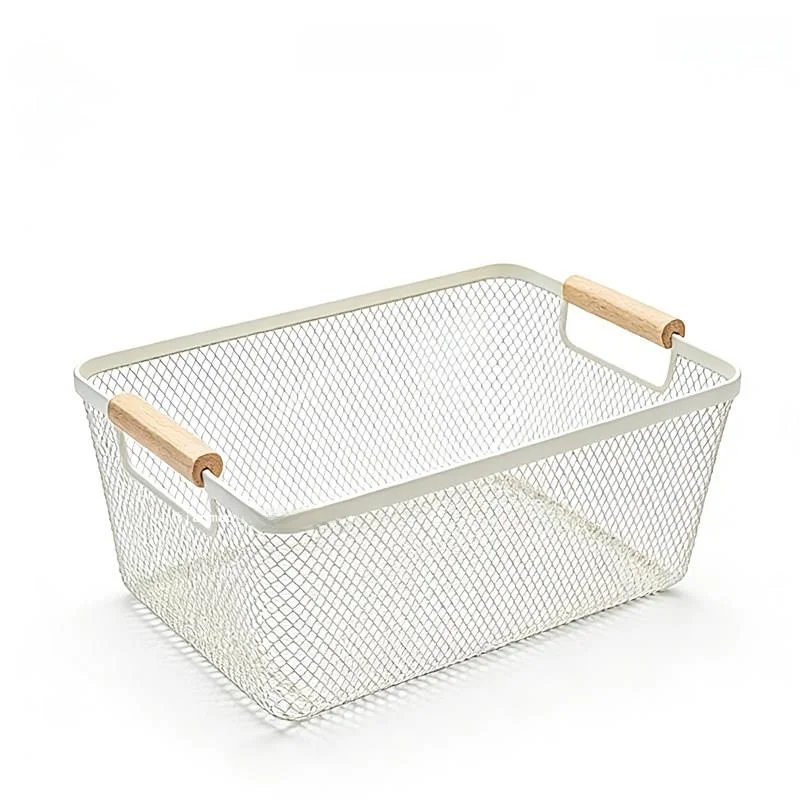 Large Rectangular Iron Art Mesh Storage Basket Home Snacks Miscellaneous Items Organizer Cabinet Overall Storage Basket