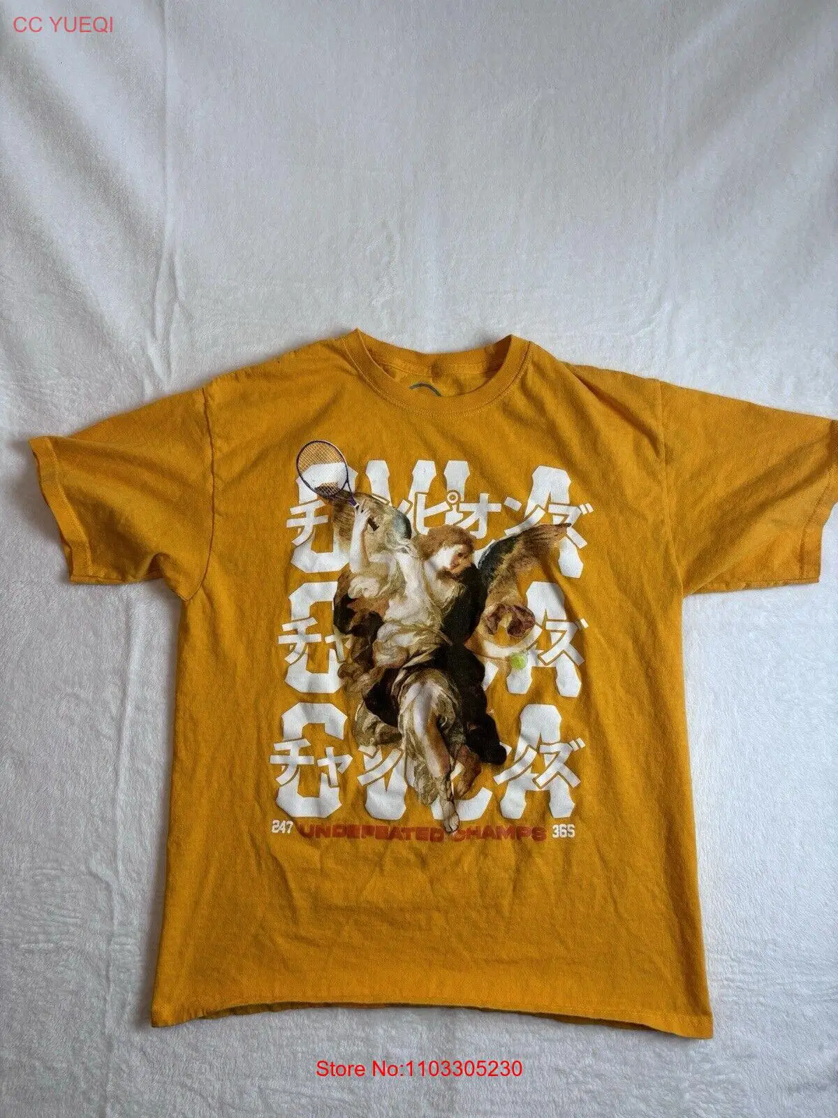 CVLA Undefeated Champs Streetwear Желтая рубашка с коротким рукавом Мужская большая * CVLA Undefeated Champs Streetwear Желтая рубашка с коротким рукавом Мужская большая *