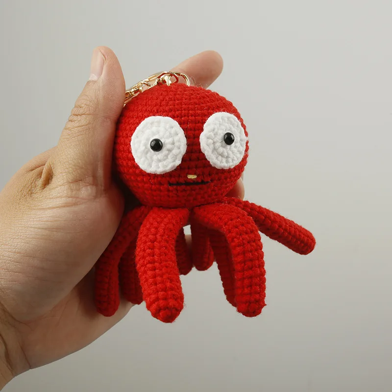 Kreativer Häkel-Oktopus-Anhänger, handgewebter Schildkröten-Schlüsselanhänger, gestrickter Meeres-Schlüsselanhänger, Rucksack-Anhänger, Geschenk 2026 – Detail 2
