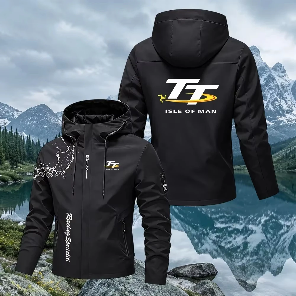 Men's Spring and Autumn Windproof Zipper Hooded Irish TT Outdoor Sports Quick drying Skincare Tower Fishing Jacket 2026 Edition