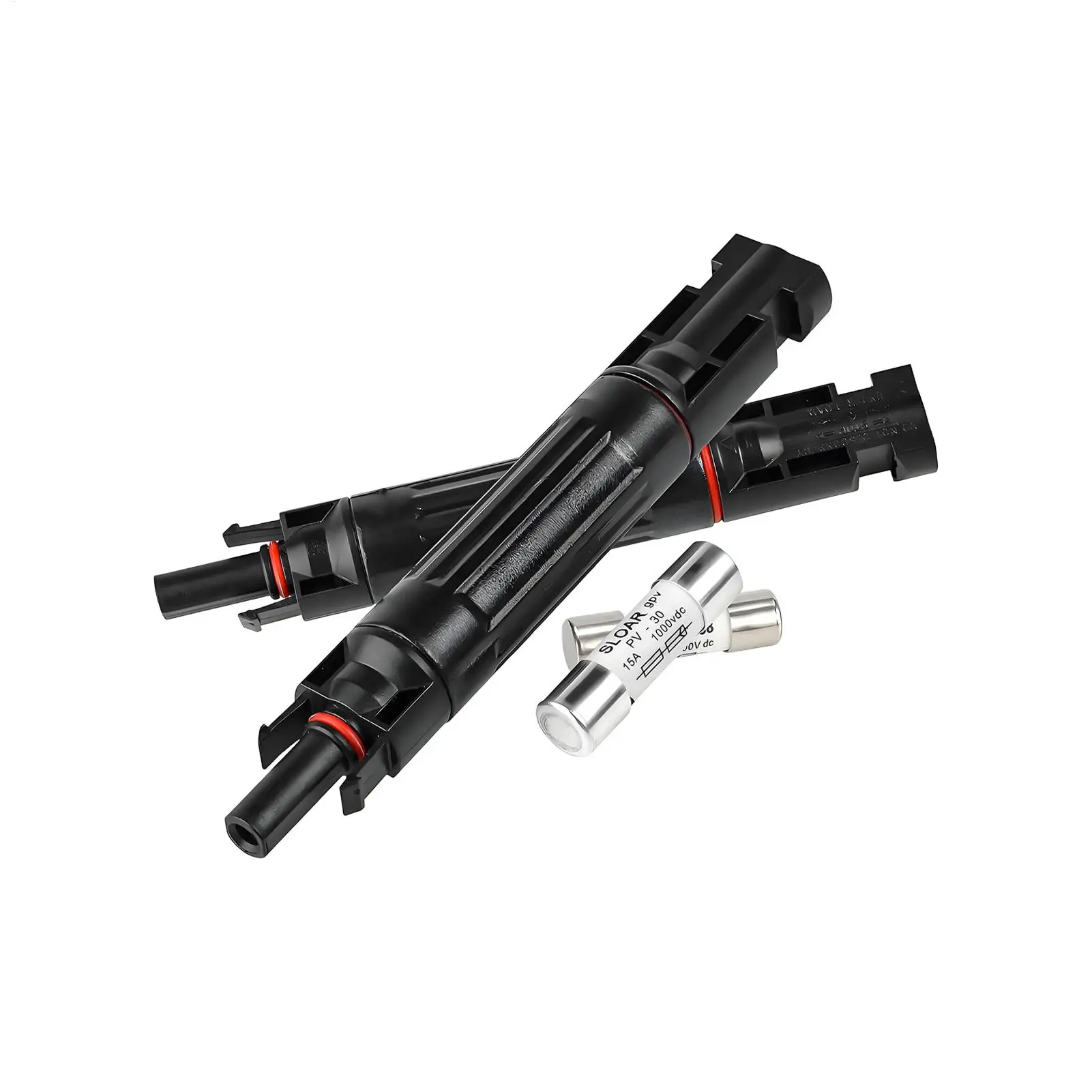 Solar Fuse Holder Inline 2 Pieces Inline Fuse Holders Waterproof Protection Device for LED Light Power System Photovoltaic