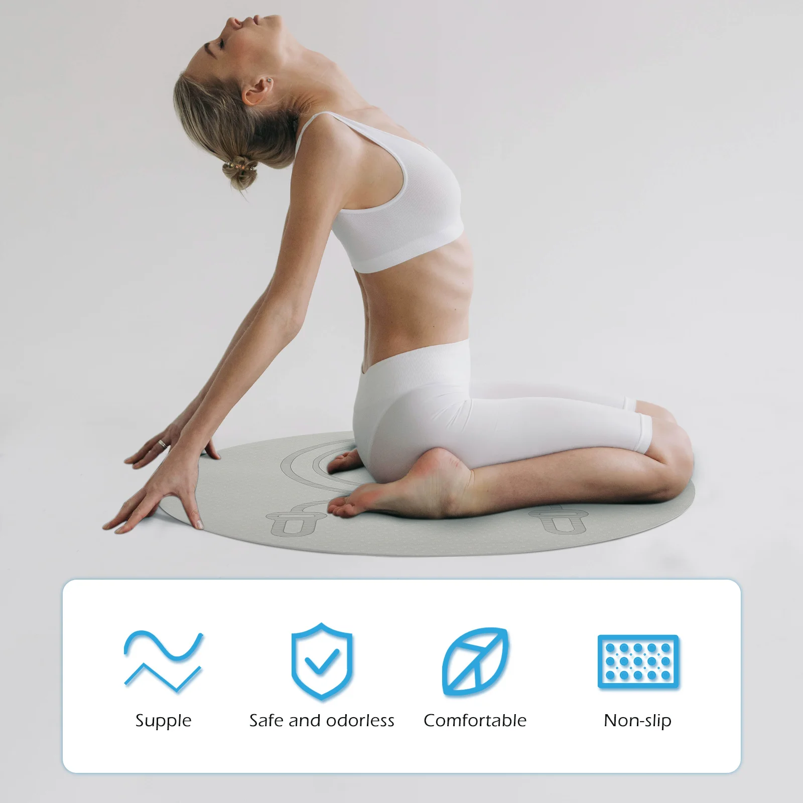 

1pc Non-Slip Jump Rope Mat Premium Tpe Material Soundproof Workout Floor Pad For Home Gym Yoga Pilates Fitness Exercise