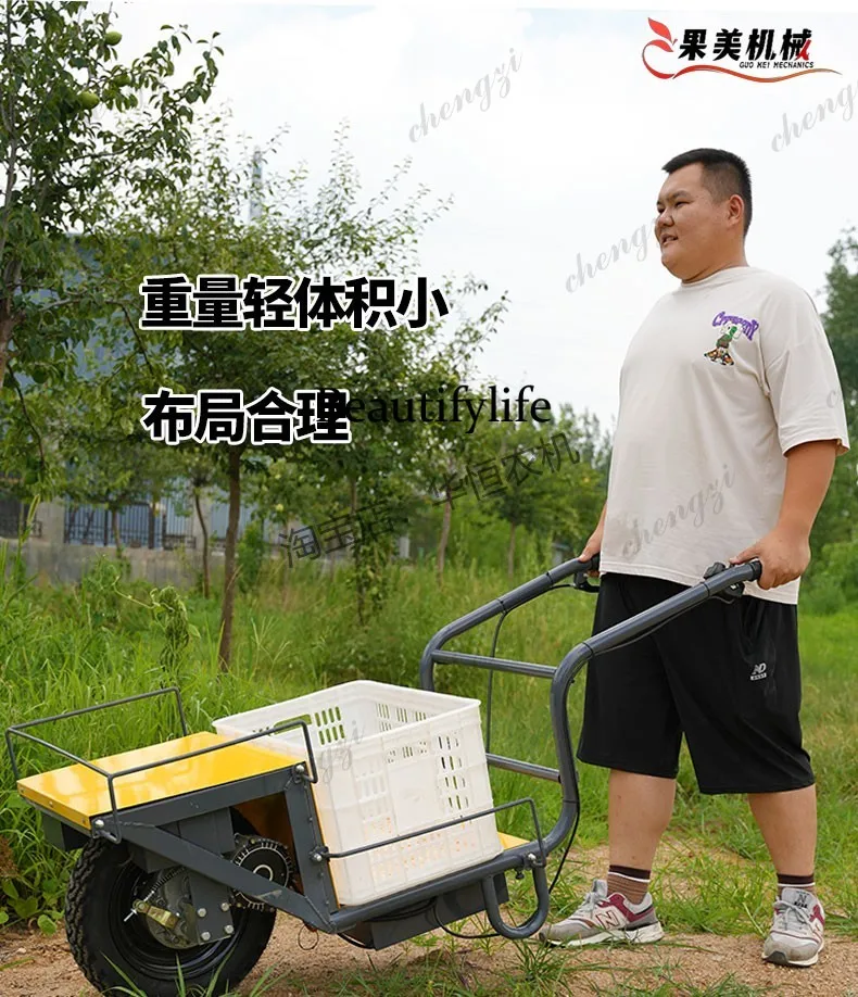 

SS81Electric Chicken Cart Agricultural Orchard Single-Wheel Fruit Box Transport Climbing Small Push Cart