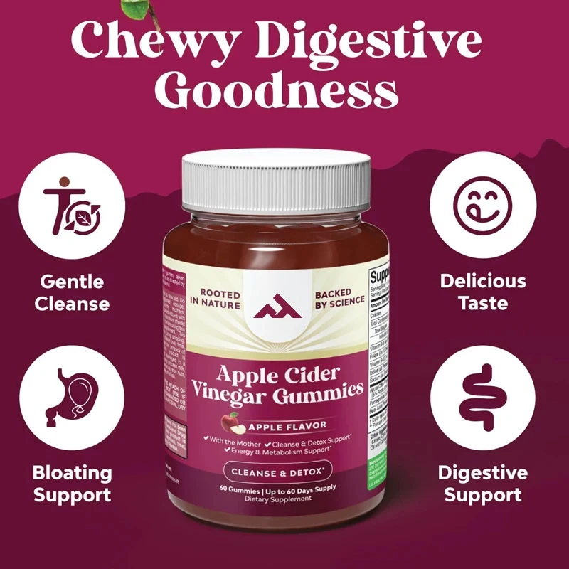 

Конфеты с уксусом Apple Cider ACV — содержащие витамина B6, B12, Beetroot и гранатовые -60 конфетов