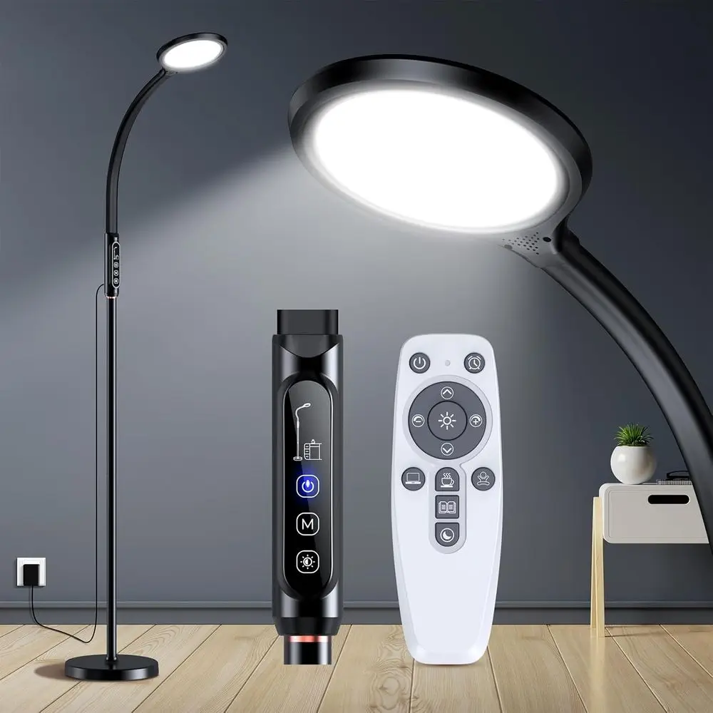 

UV-Free Full Spectrum 11000 Lux LED Sunlight Therapy Lamp with 10 Adjustable Brightness Levels, 2-in-1 Retractable Floor Sad Lam