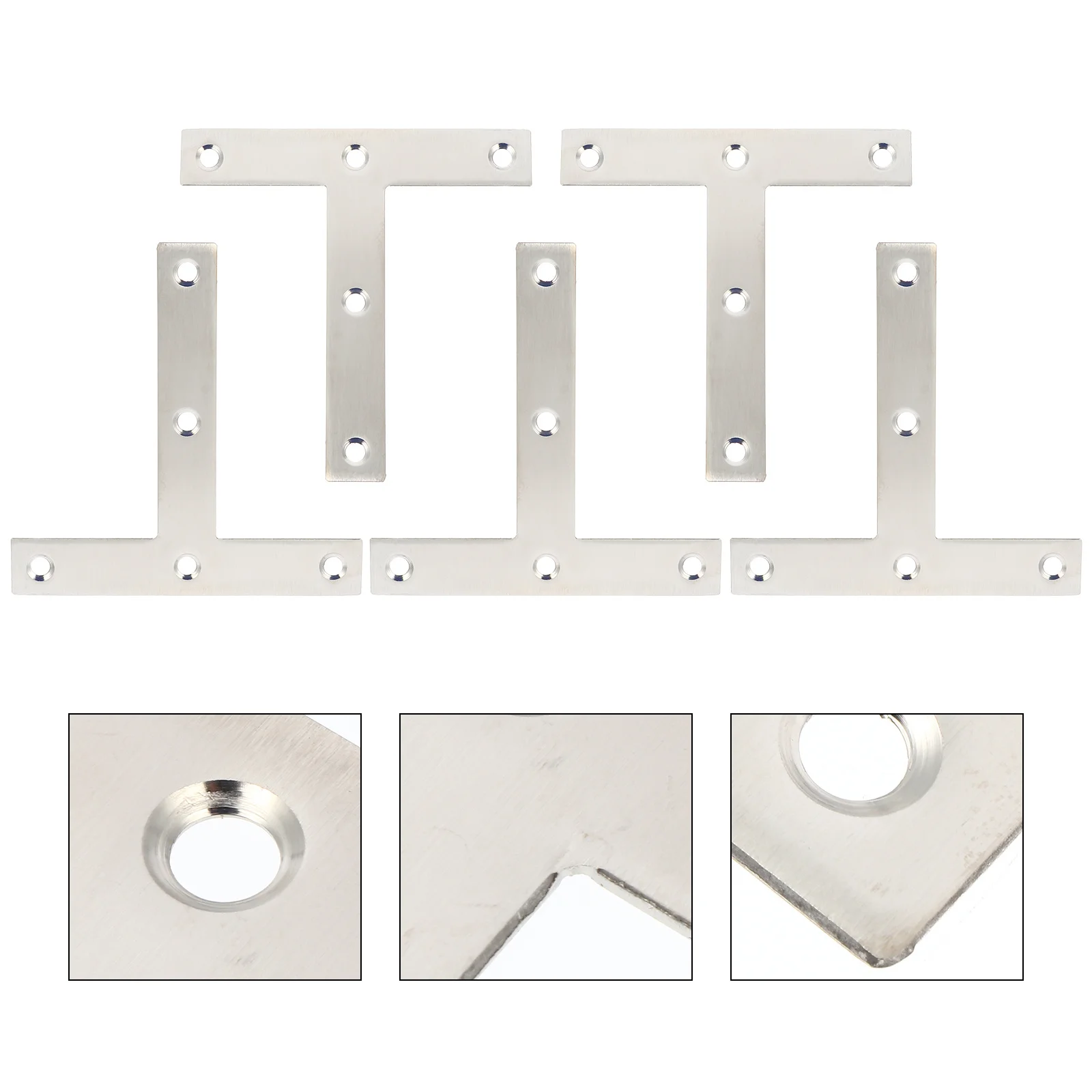 

5Pcs Stainless Steel Furniture Accessories T-Shaped Joint Gadgets Right Angle Fixers Durable Chairs Reinforce Pieces