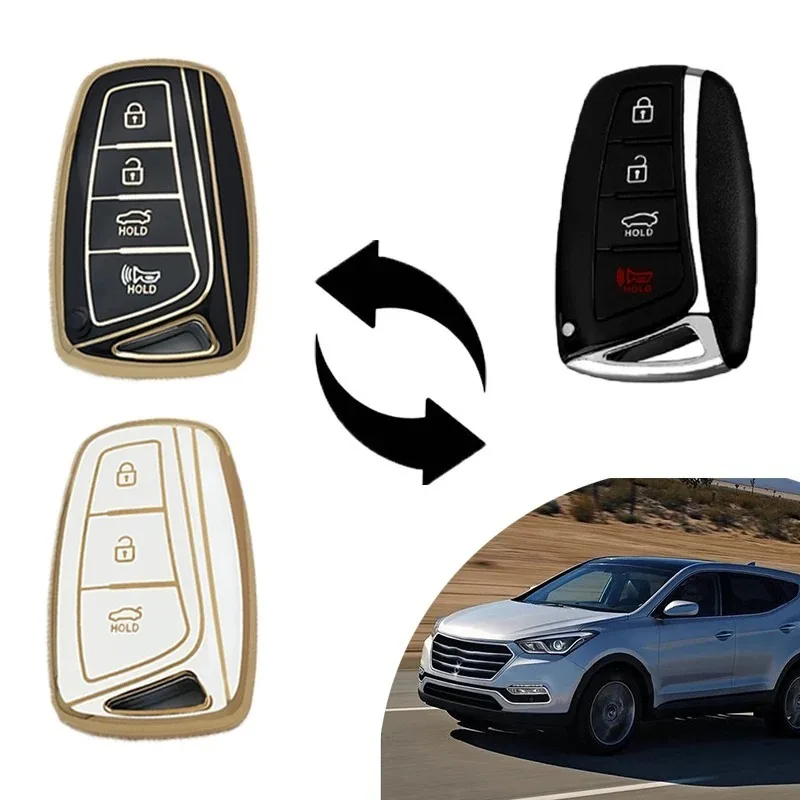 

TPU Car Smart Key Case Accessories For Hyundai Grand Santa Fe 3 DM Ix45 Ix35 Genesis DH Grandeur Azera HG Equus 2013 - 2016