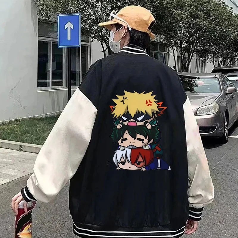 New Deku Bakugou Katsuki Todoroki Shoto Print Sweatshirts Women Men Casual Baseball Jacket Harajuku Jersey Coat