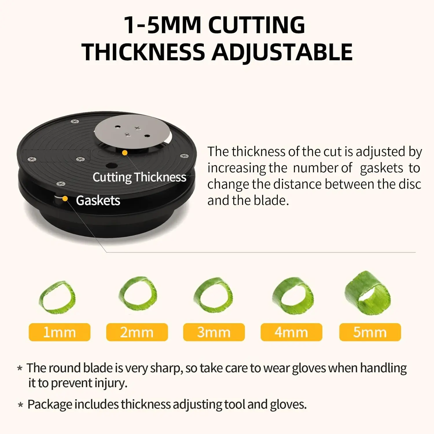 Electric Vegetable Chopper, 200W Commercial Vegetable Slicer, Scallion Cutter Food Processor With 3 Feed Ports, 1-5mm Adjustable