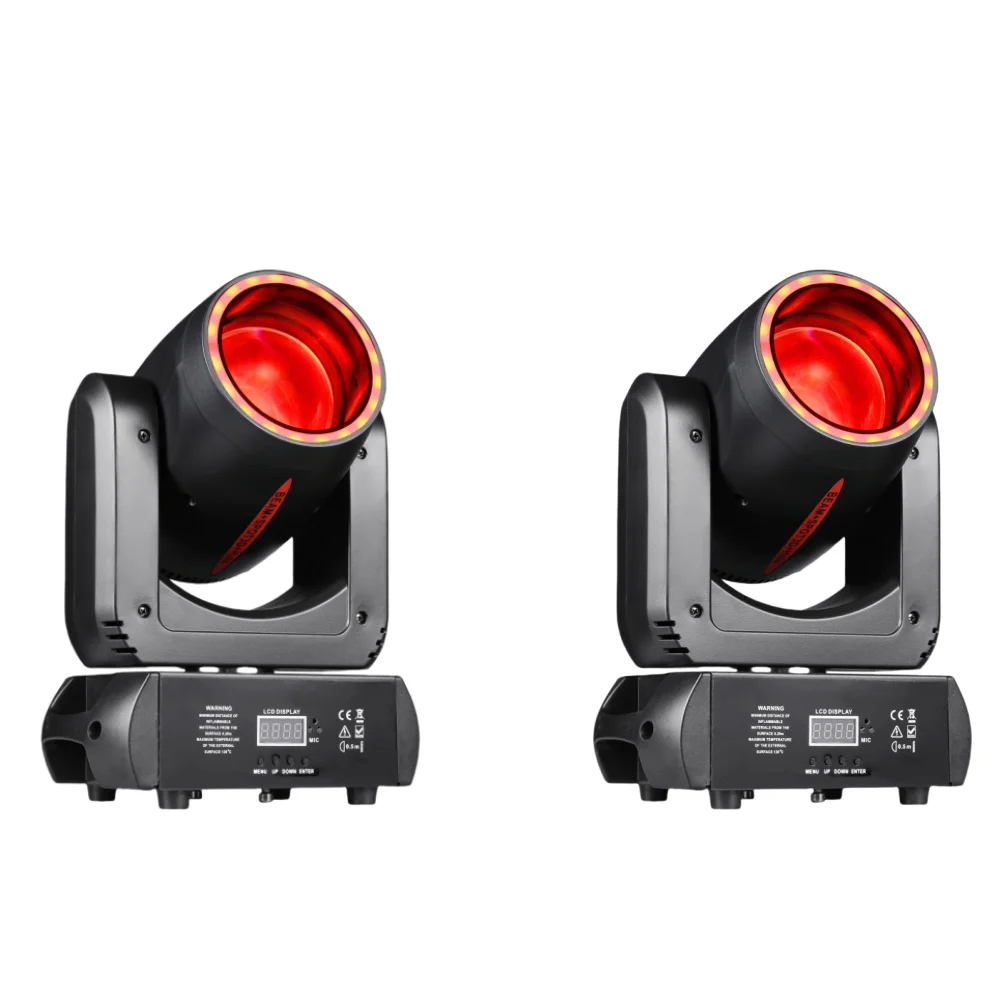 2PCS 180W LED Moving Head Lights Mini 3in1 Beam & 3D Spot & Halo Effect 18 Rotating Prisms 8 Colors & 8 Gobos DJ Disco Ball Disco Lights