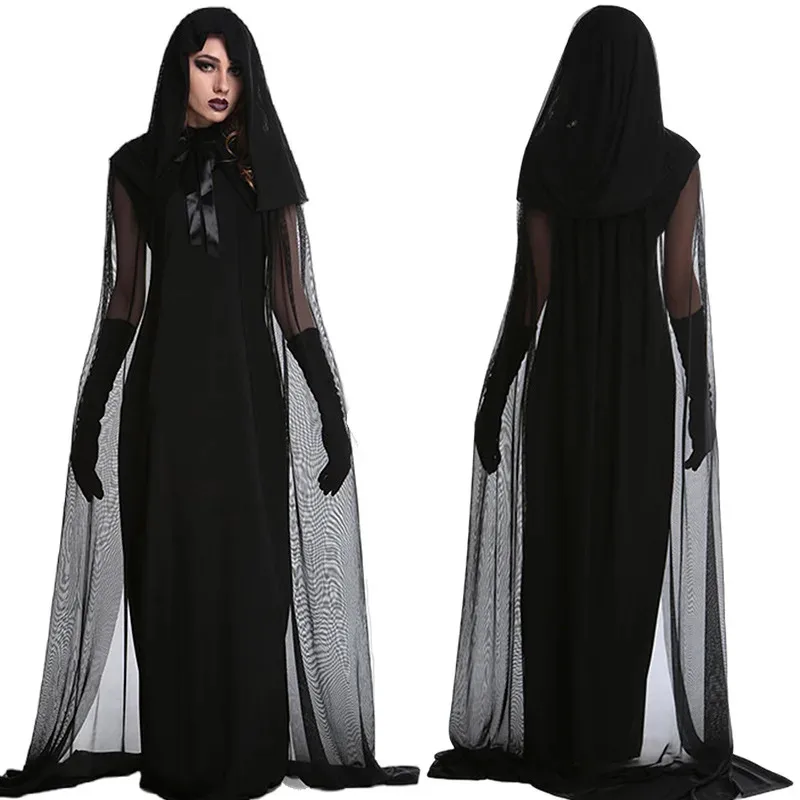 Halloween noiva para mulheres adulto bruxa traje vampiro morte fantasma morto zumbi cadáver cosplay festa fantasia vestido