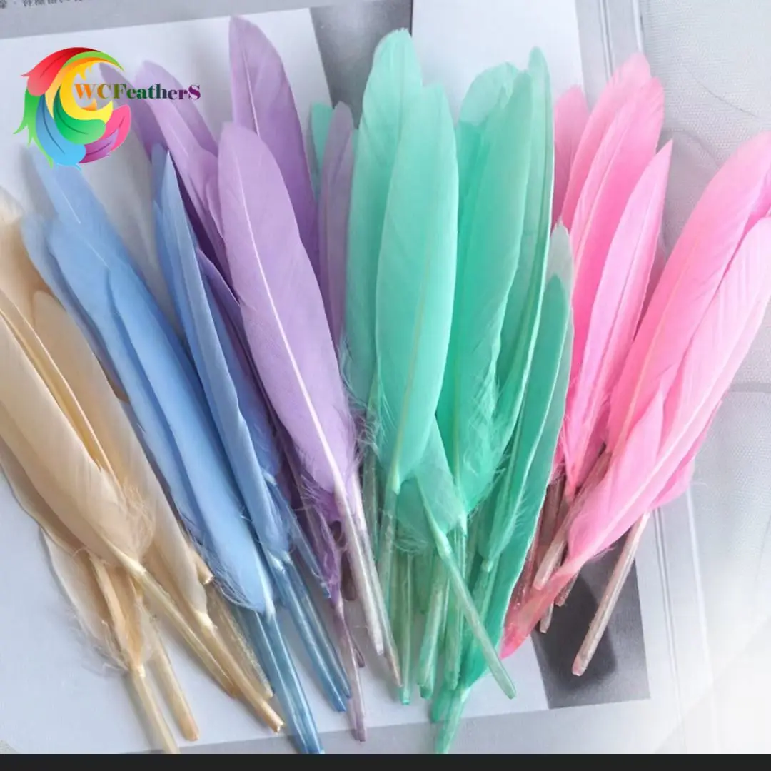 Натуральные гусиные утиные перья 10-15 см, цветные маленькие гусиные перья для рукоделия, изготовления ювелирных изделий, аксессуары «сделай сам», подарочные украшения