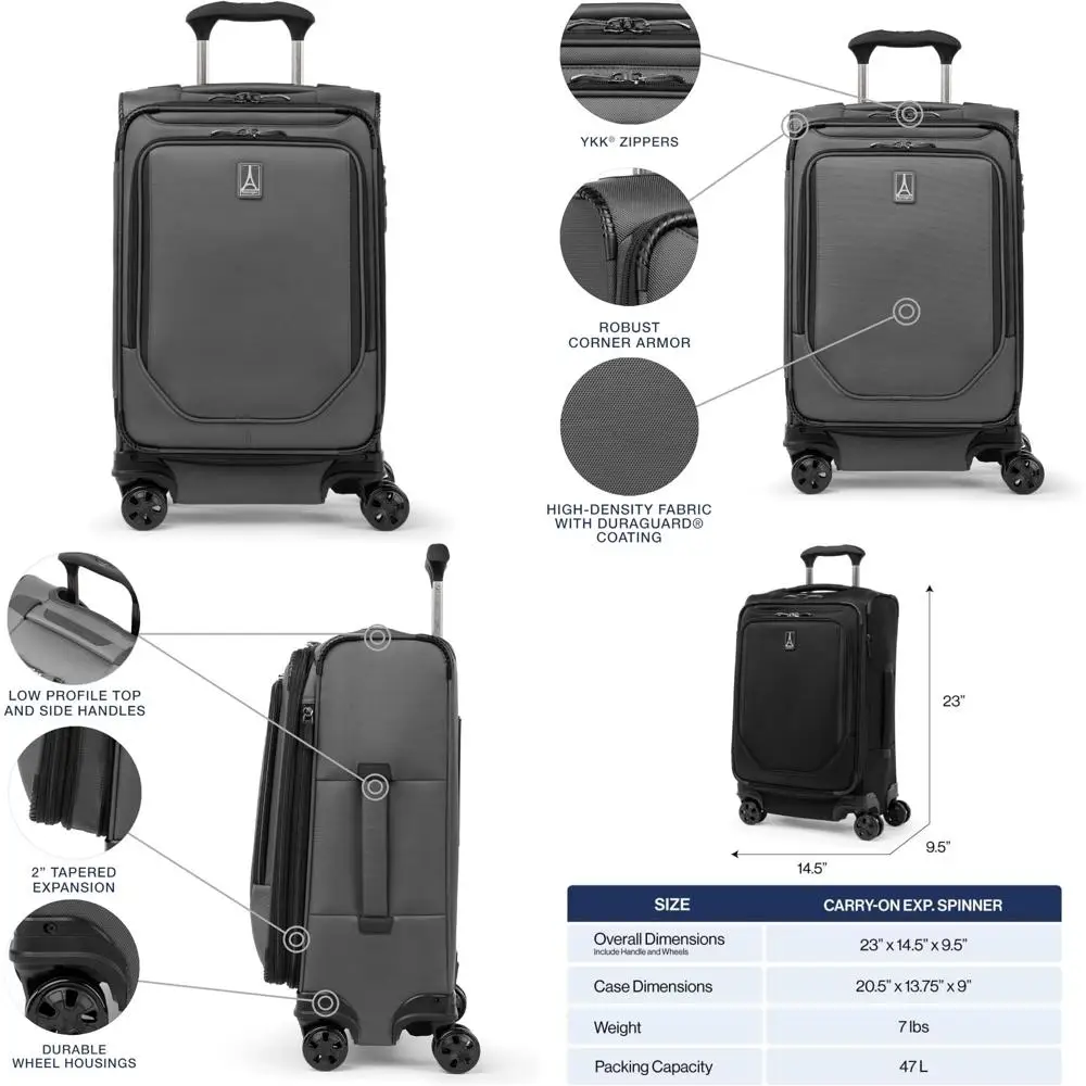 

Легкая расширяемая 8-колесная ручная кладь, 21-дюймовый чемодан унисекс для путешествий