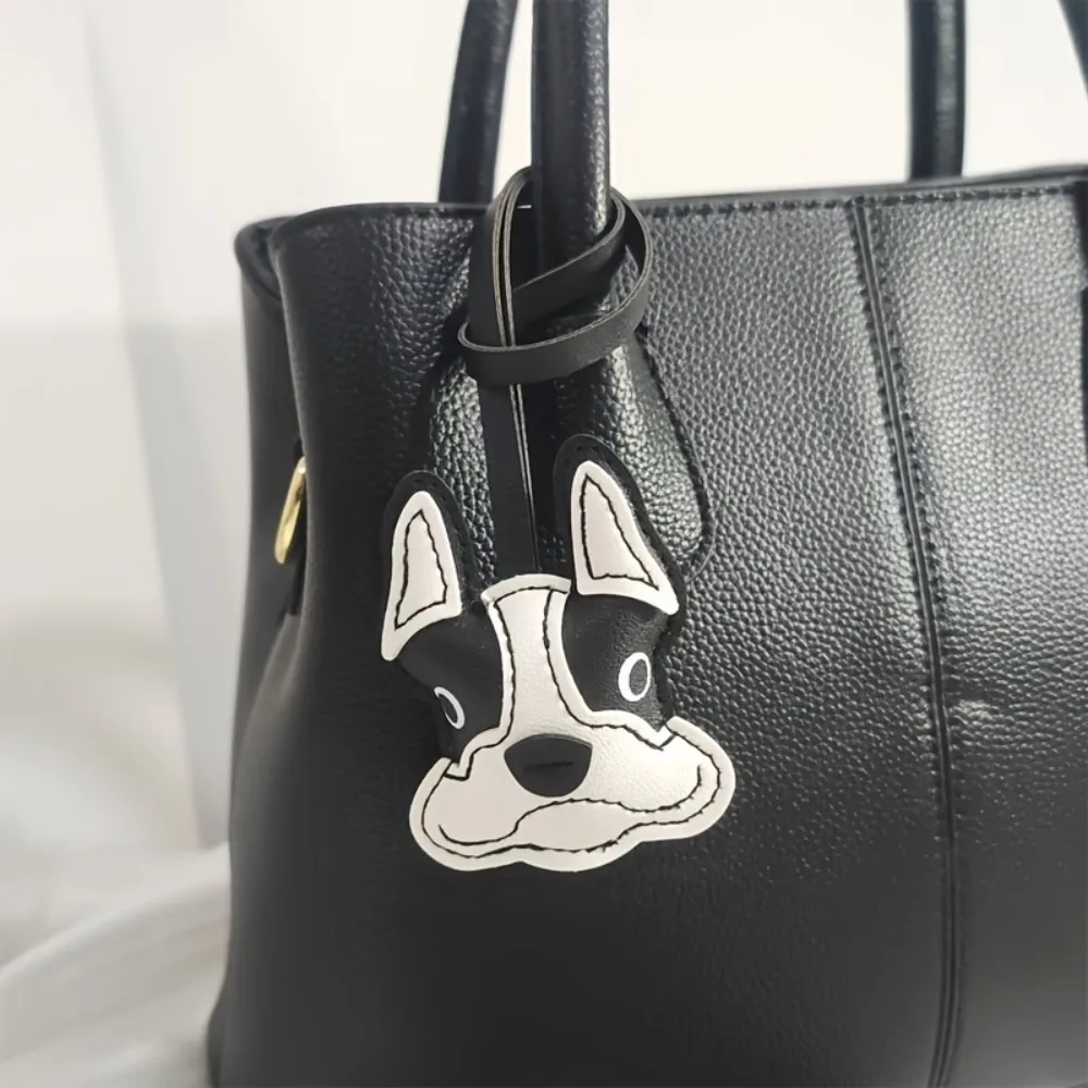 Thickened leather trendy French Bulldog multi-layered bulldog leather bag charm car fashion accessory pendant