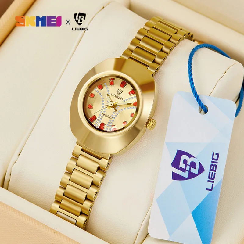 New Fashion Ladies Watch Top Brand Casual Japanese Quartz Watches Gold Stainless Steel Waterproof Women Male Clock Wristwatch