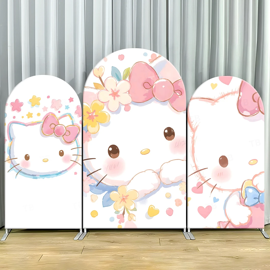 

TB Sanrio HelloKitty Design Arch Backdrop Cover Girls Birthday Photograph Background Wall Party Decorations Baby Shower Supplies