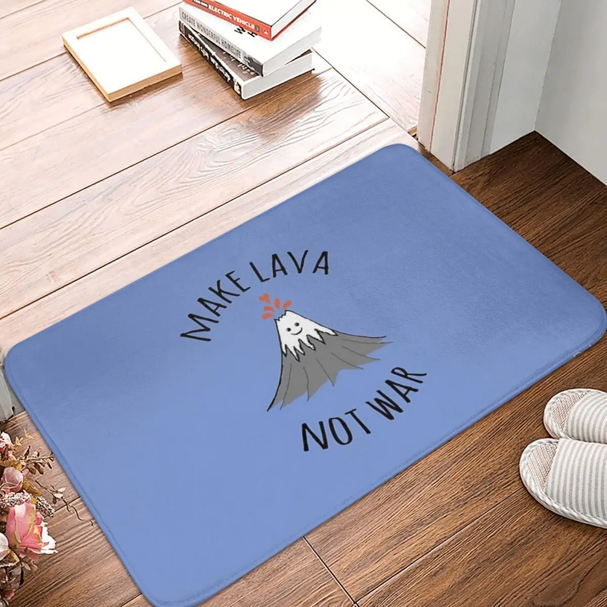 MAKE LAVA NOT WAR Facecloth Non-Slip Floor Mat EmbroidererThick And Comfortable, Durable Foot Mats