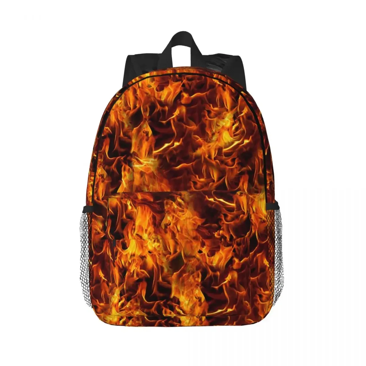 Fire And Flames Pattern Backpacks Boys Girls Bookbag Cartoon Children School Bags Laptop Rucksack Shoulder Bag Large Capacity