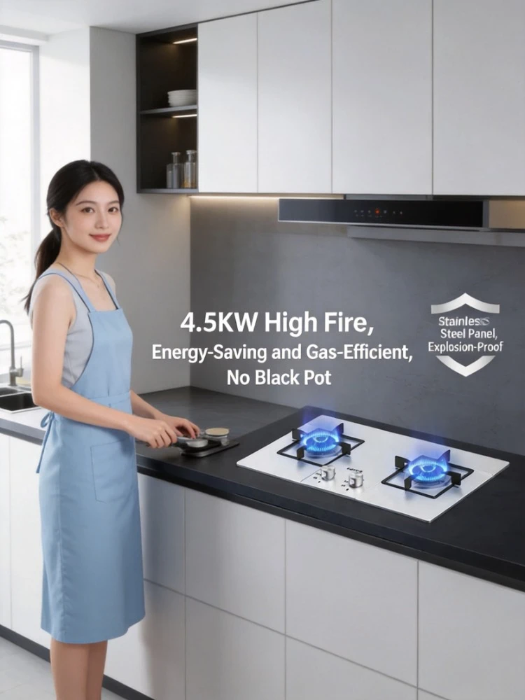 Built-in Stainless Steel Double Burner Gas Stove Dual Fuel Strong Flame Hob