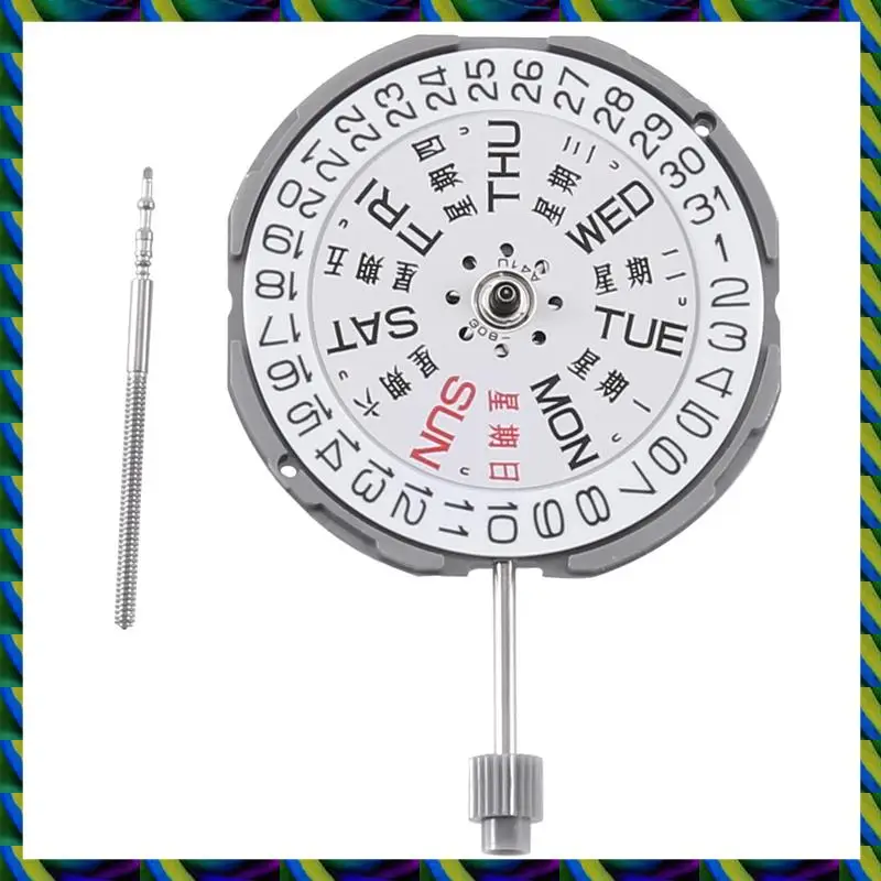 حركة كوارتز GM02 يومية تقويم مزدوج 3Pin ساعة رقمية حركة أسبوع التقويم ملحقات الساعة