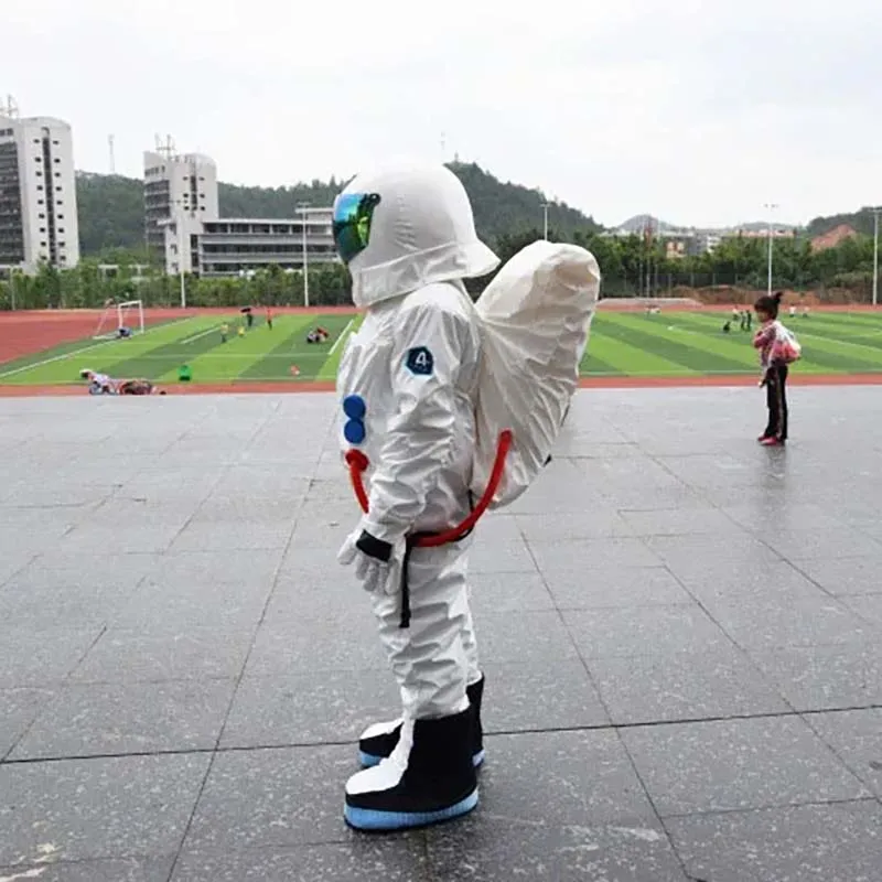 Hoge Kwaliteit Ruimte Pak Mascotte Kostuum Astronaut Mascotte Kostuum Met Rugzak Met Logo Handschoen, Schoenen, Volwassen Maat