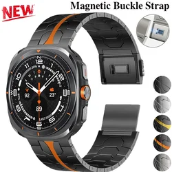 Magnetic clasp Strap for Samsung Galaxy Watch 7 Ultra 47mm Stainless steel Wristband for Samsung Watch 7 Ultra 47mm Metal Strap