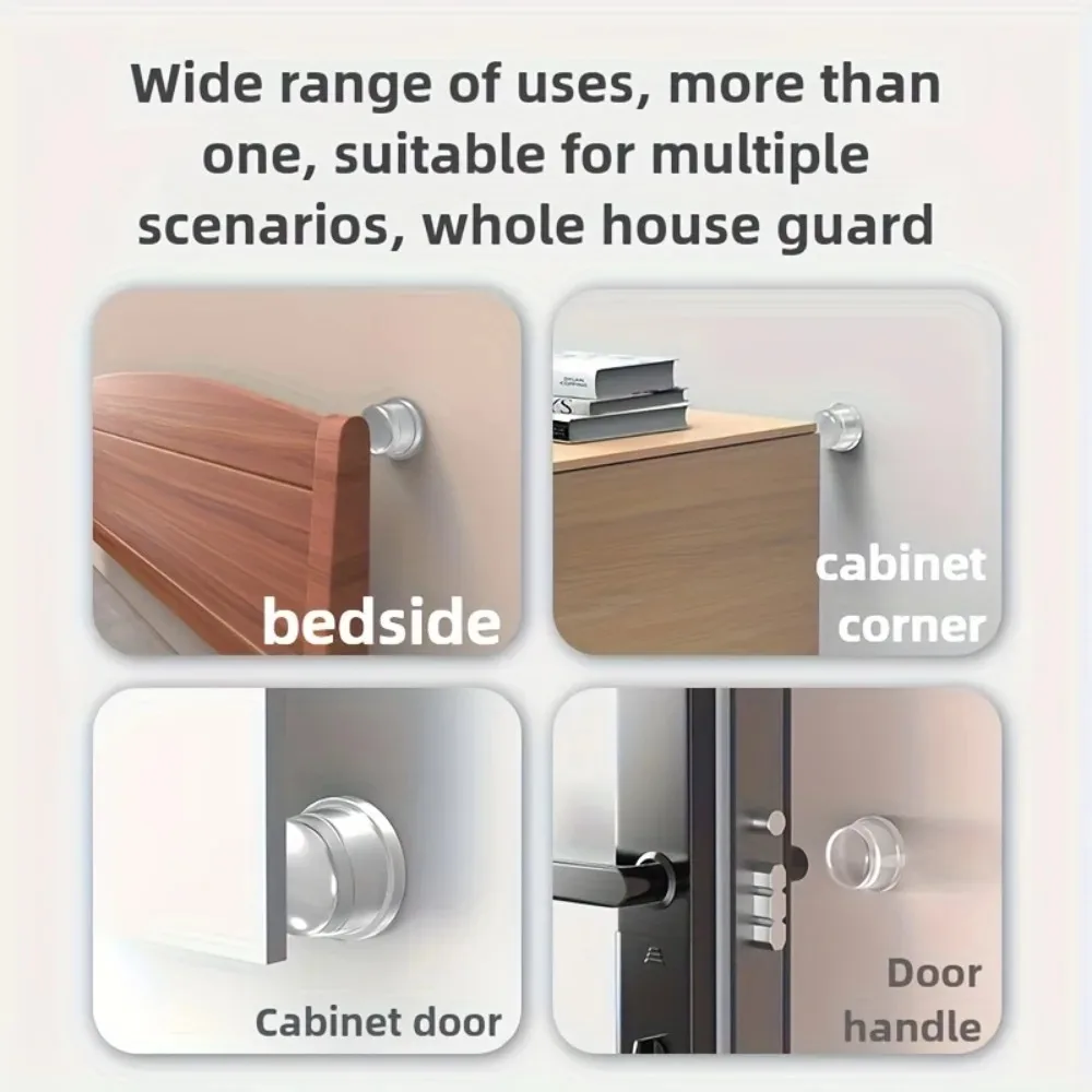 سدادة باب من السيليكون الشفاف، بدون مثقاب، وسادة مضادة للصدمات للمكتب، حماية سلامة المنزل، توقف الباب، تحسين المنزل #5