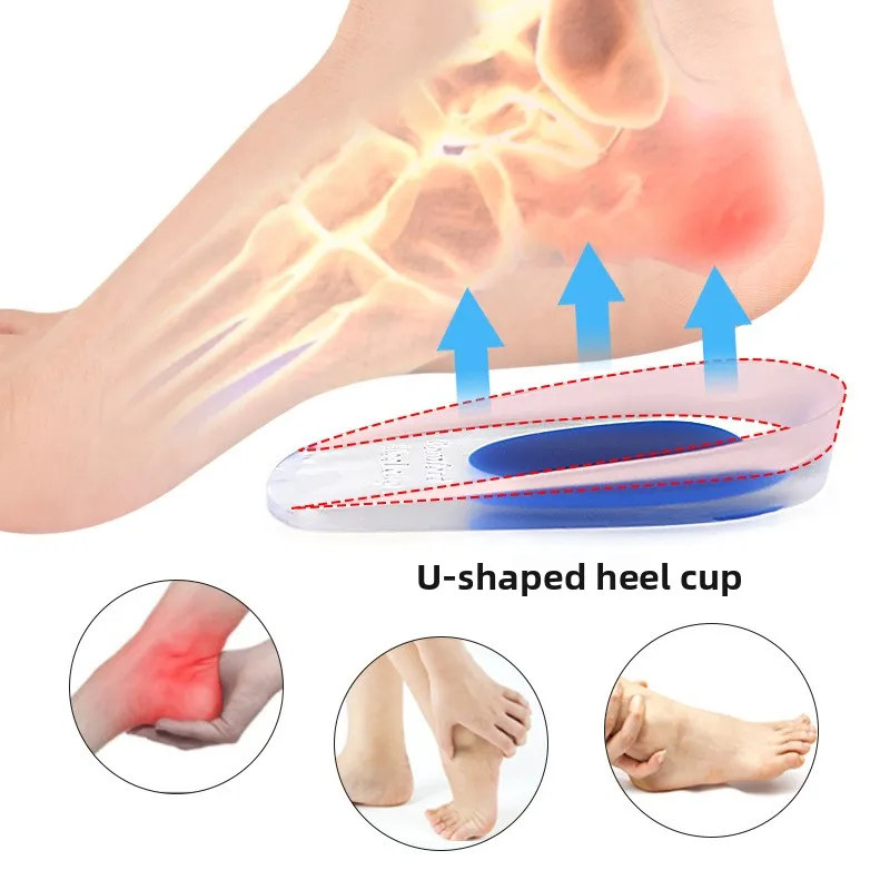 Coussinets de talon invisibles en silicone transparents auto-adhésifs en forme de U, coussinets de talon absorbant les chocs pour le confort des pieds des femmes