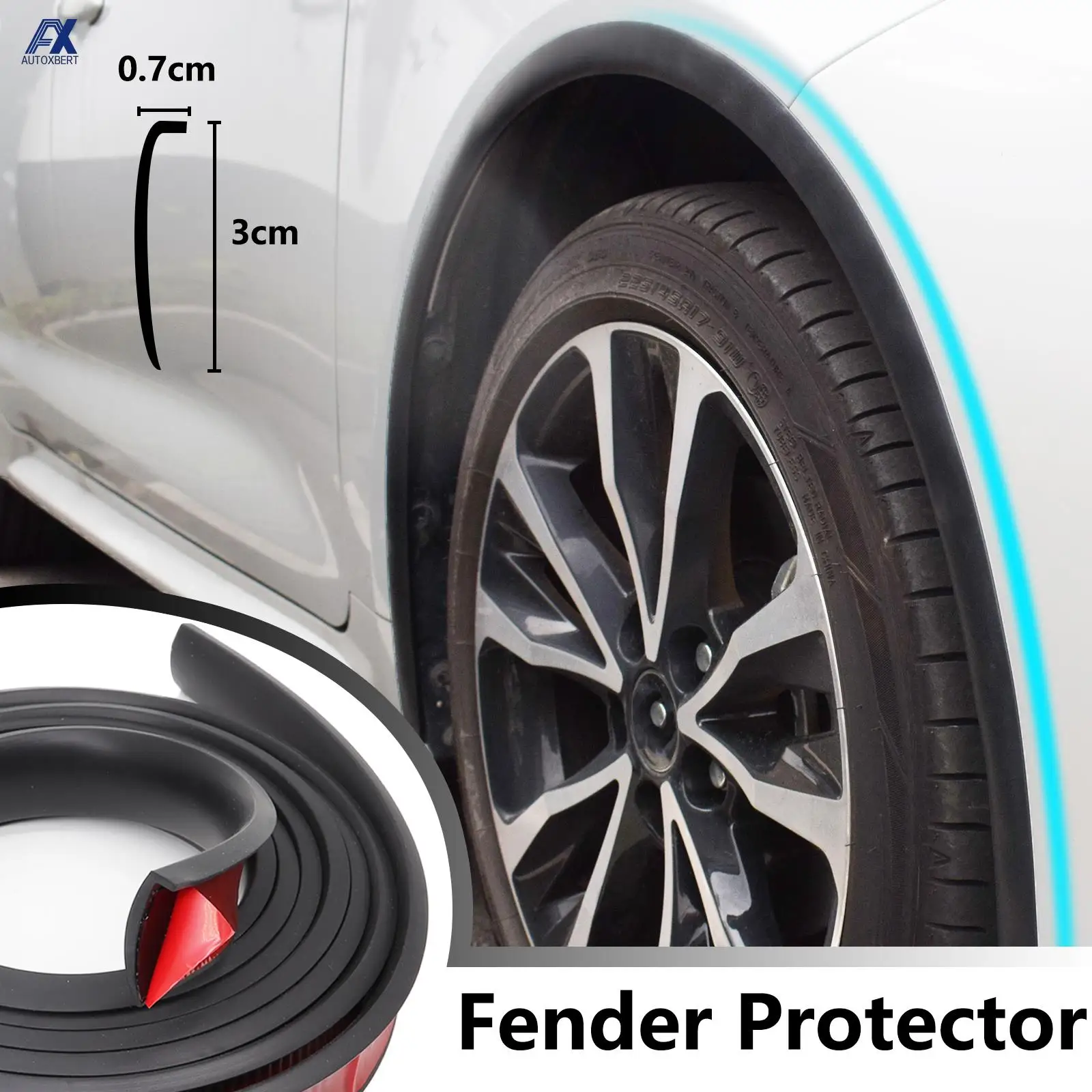 Universal Fender Flare Car Wheel Eyebrow Protector Lip Wheel-arch Trim Arch Extenders Decorative Scratch Proof Rubber Seal Strip